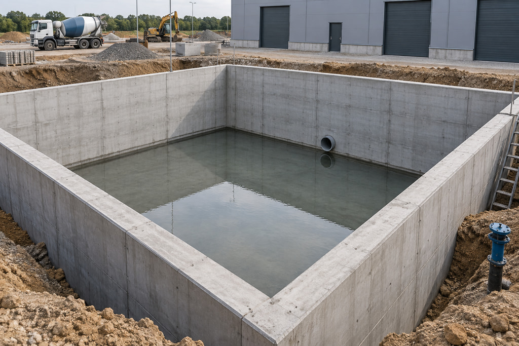 Betonowy zbiornik jako zastosowanie betonu wodoszczelnego