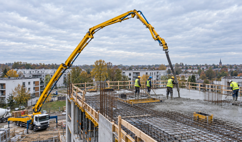 Pompa podająca beton na strop